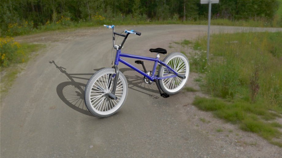 紫色自行车3D模型0
