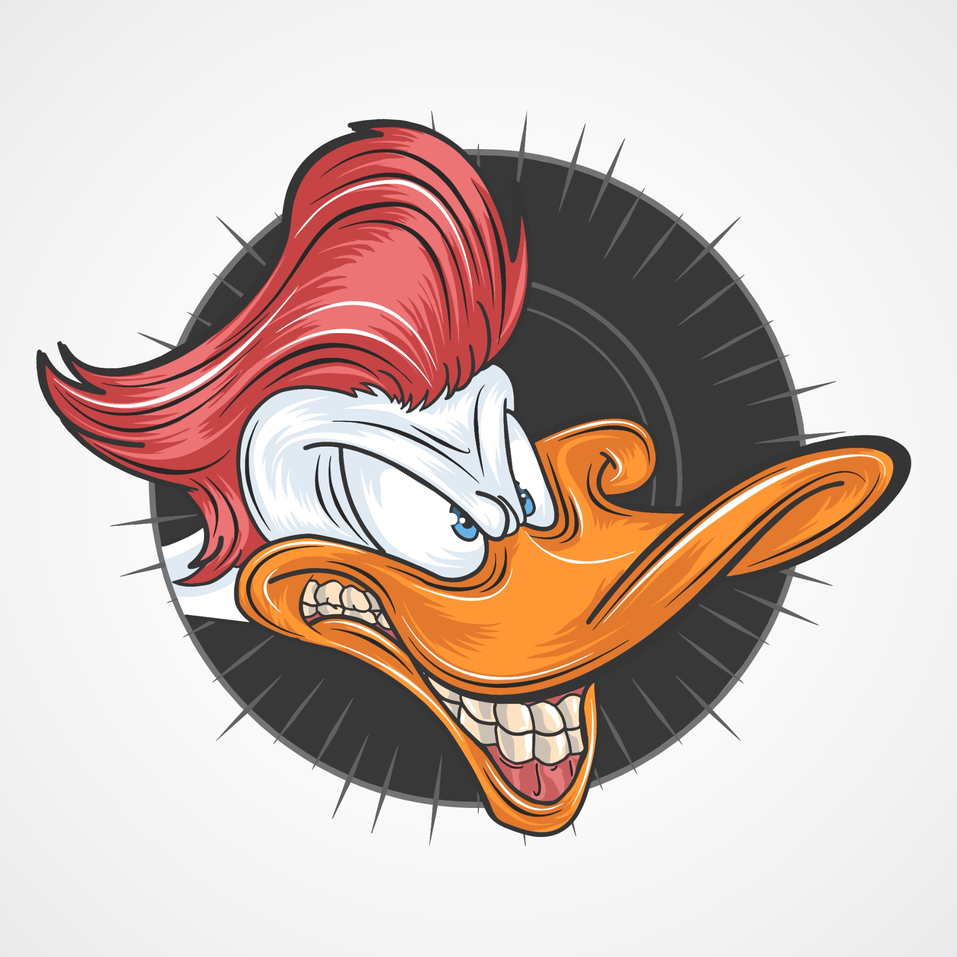 愤怒的卡通鸭头设计插图0