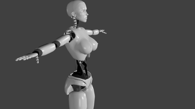 现代女机器人3D模型4