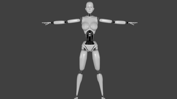 现代女机器人3D模型1