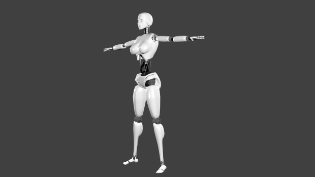 现代女机器人3D模型2