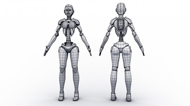 科幻女机器人3D模型1