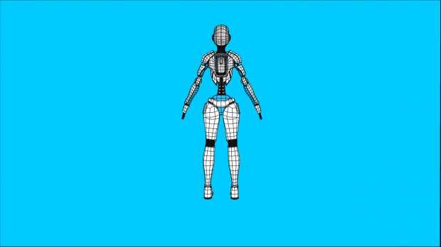 科幻女机器人3D模型3
