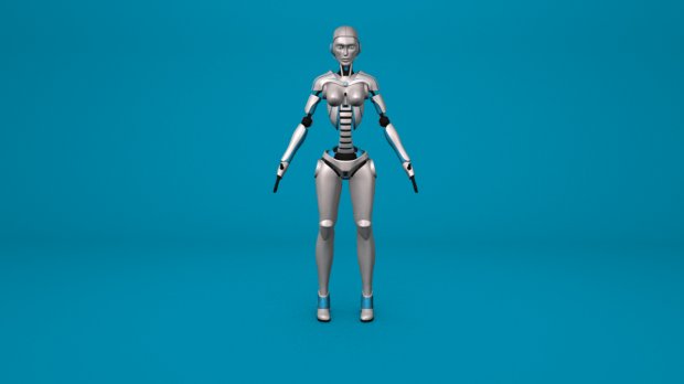 科幻女机器人3D模型5