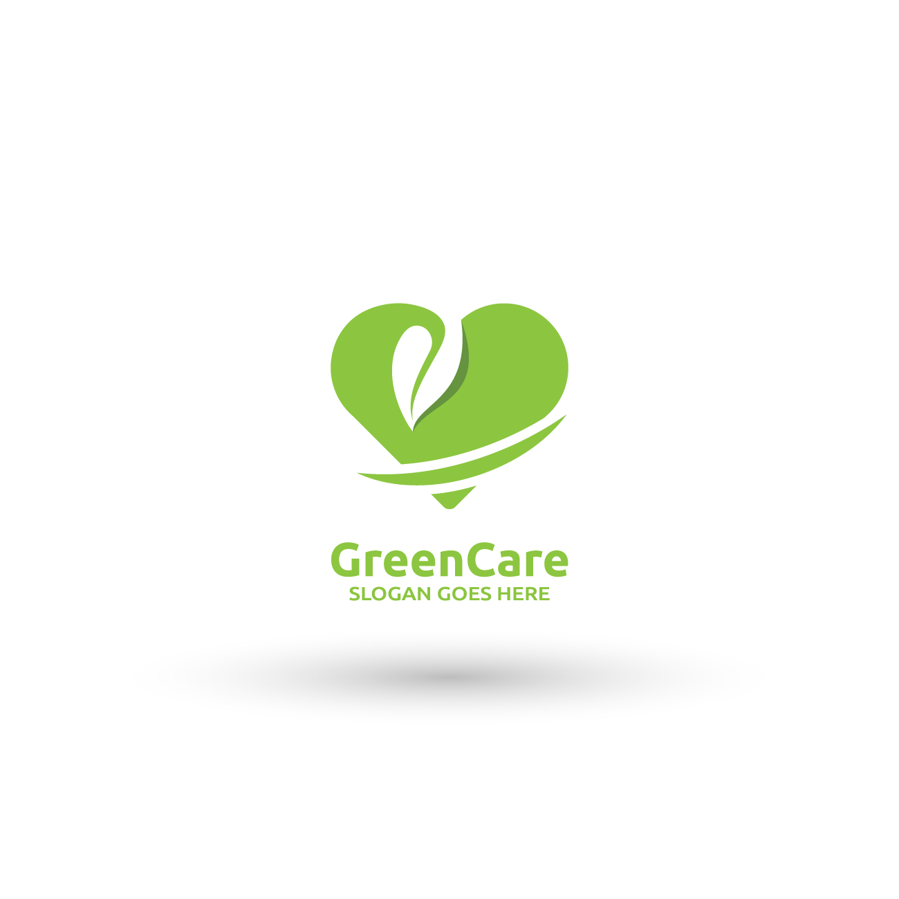 绿色爱心Logo矢量图0
