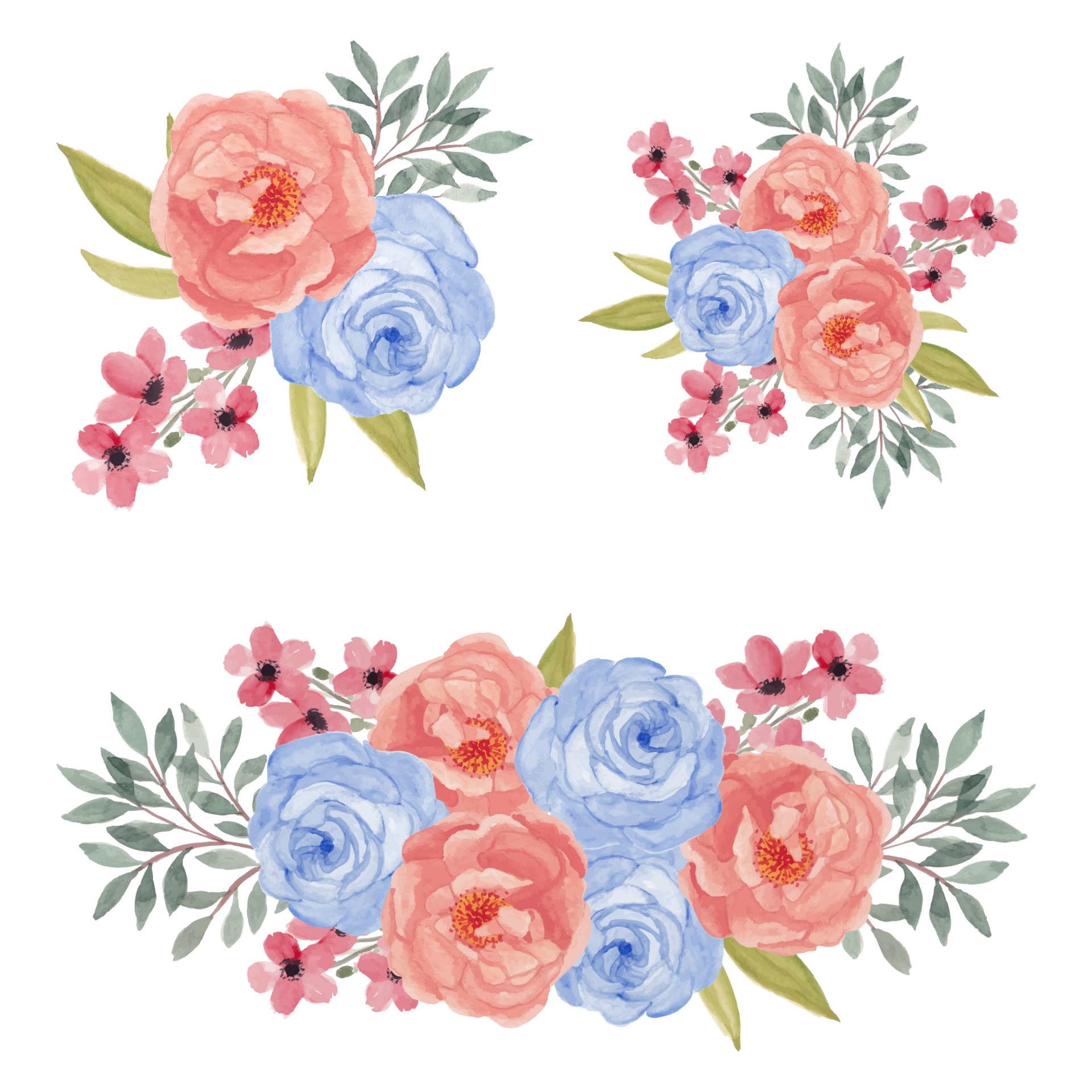 五颜六色的玫瑰花束插图0