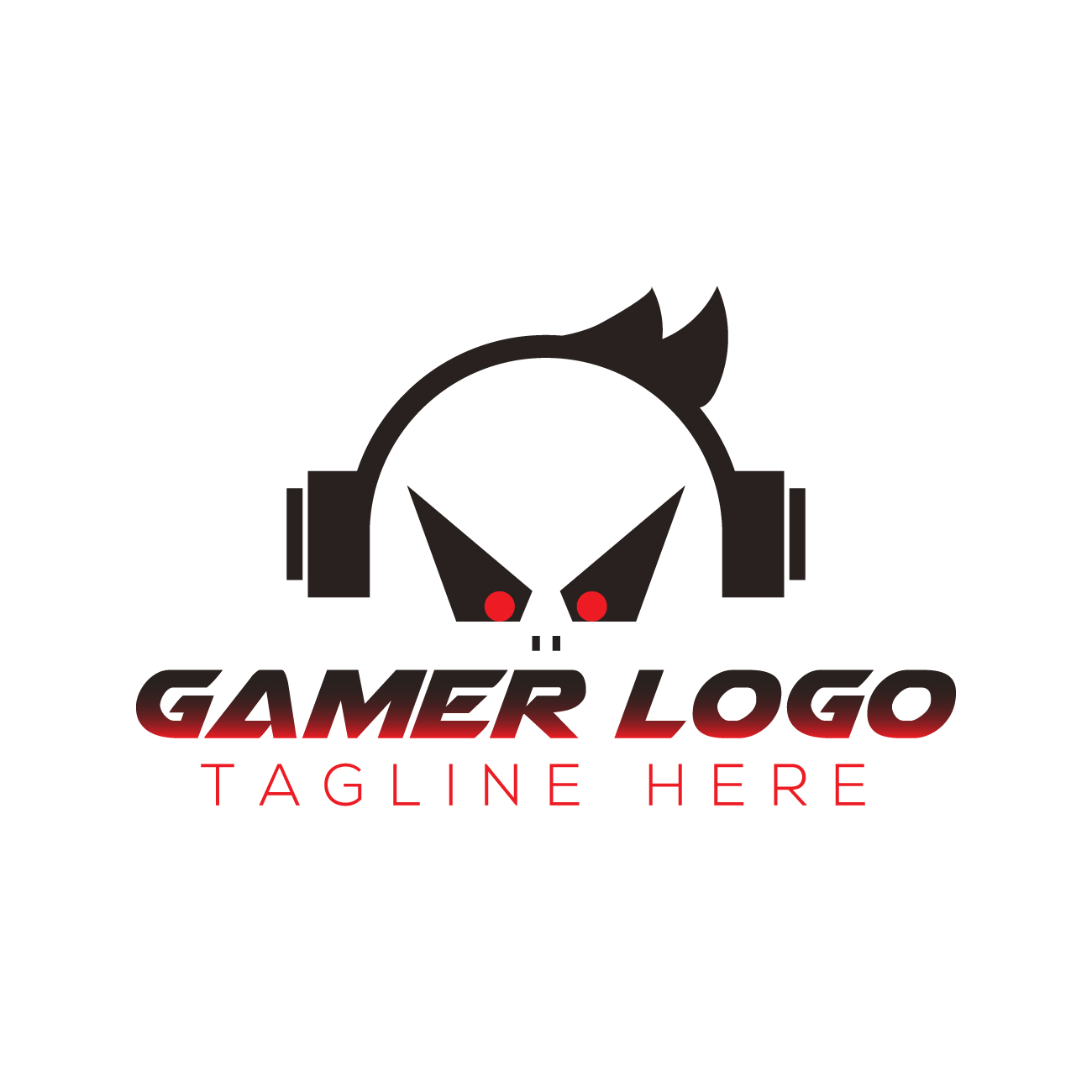 游戏玩家抽象Logo矢量图0