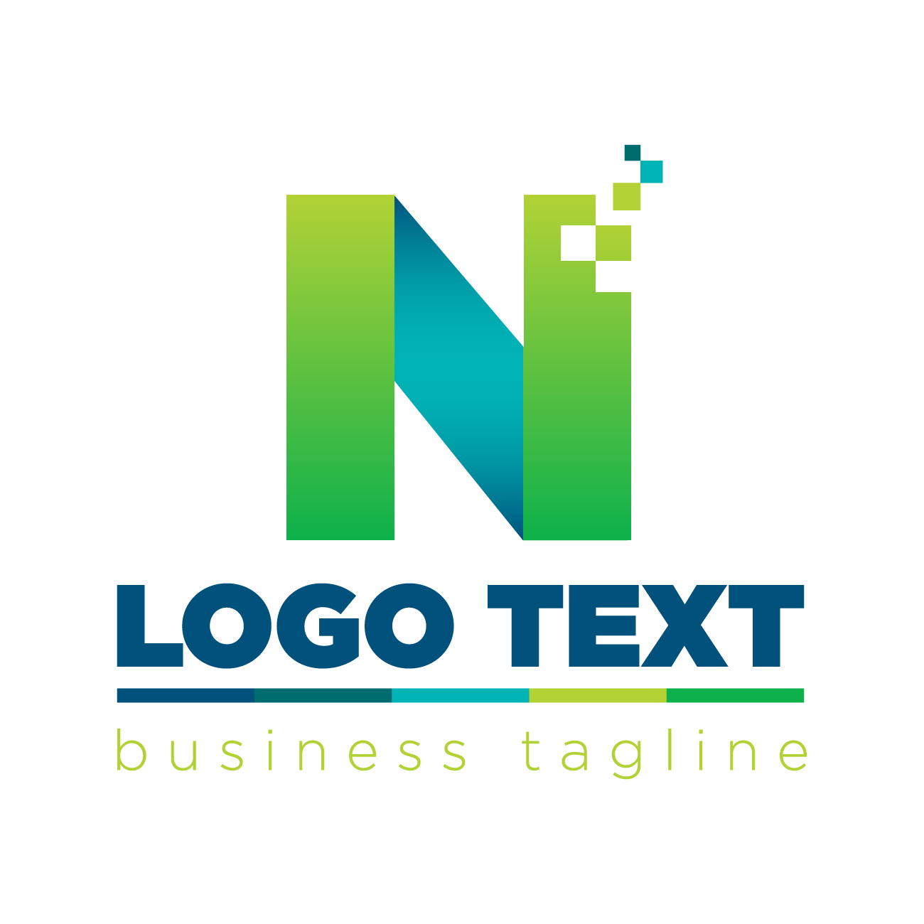 技术风格N字母Logo矢量图0