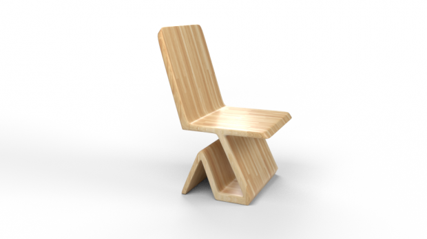 现代设计感木椅3D模型0