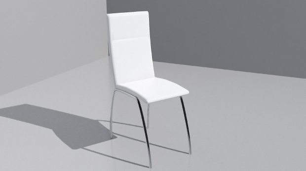 简单白色椅子3D模型0