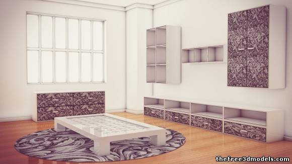 客厅全套家具3D模型0