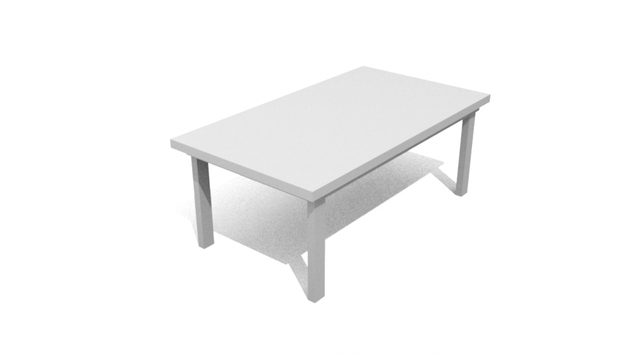 低矮长木桌3D模型2