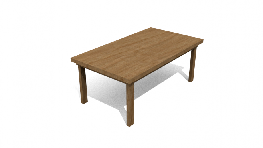 低矮长木桌3D模型0