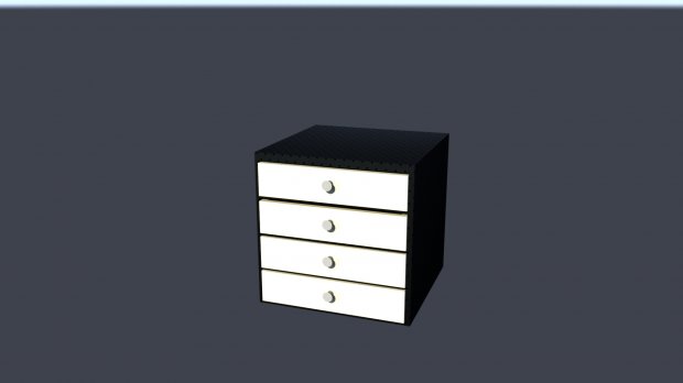 黑白色矮柜3D模型0