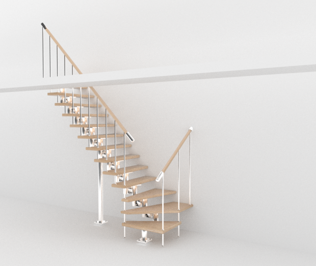 现代简约楼梯3D模型2
