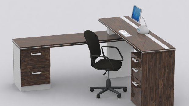工作室办公桌3D模型5