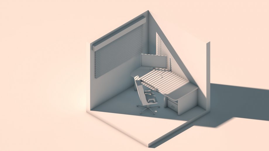 小型办公室3D模型0