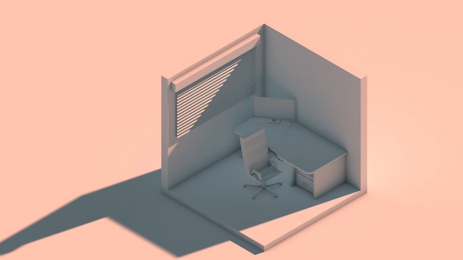 小型办公室3D模型1