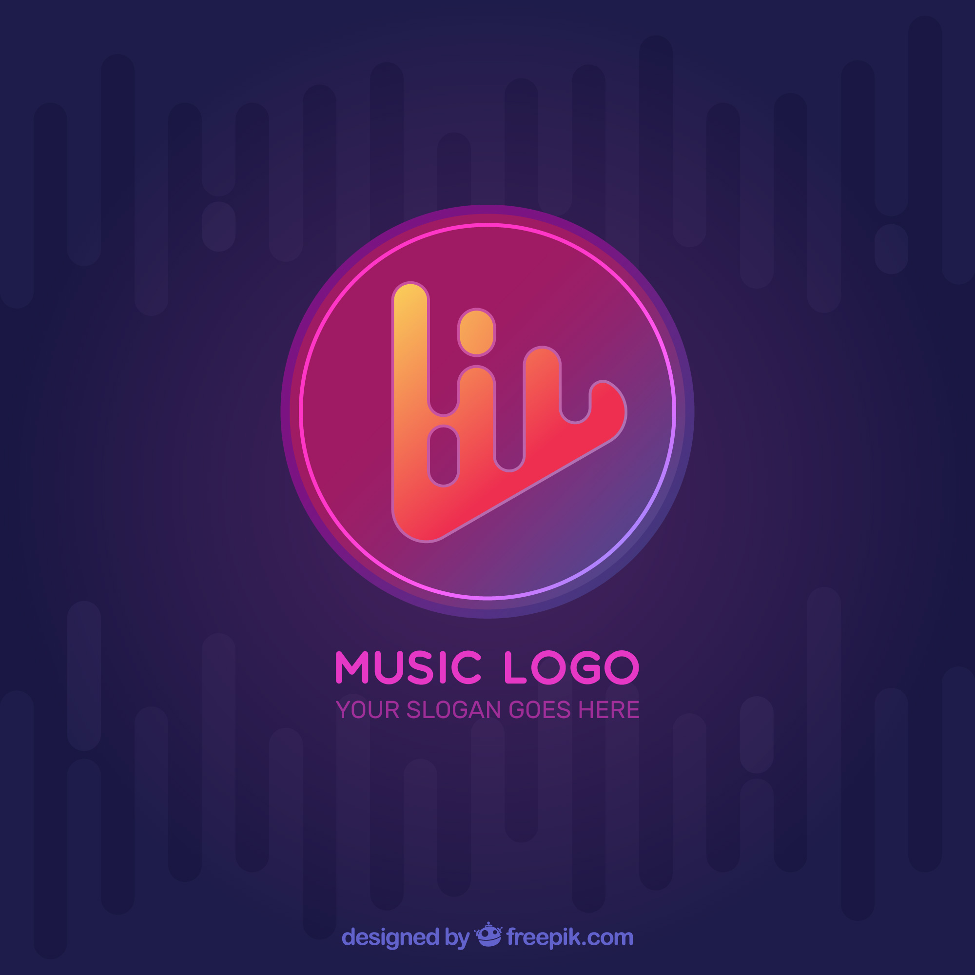 抽象音乐标志Logo矢量图0