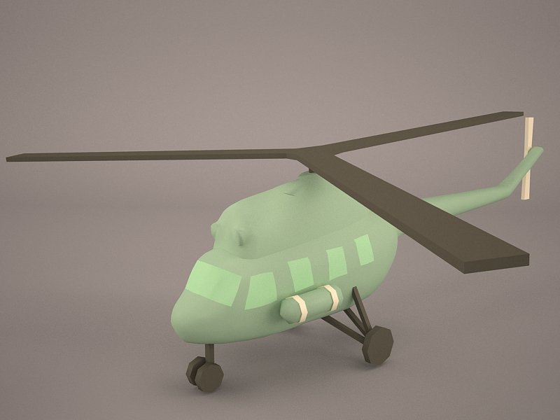 卡通直升机3d模型0