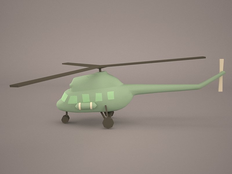 卡通直升机3d模型1