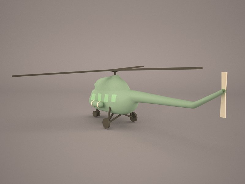 卡通直升机3d模型3