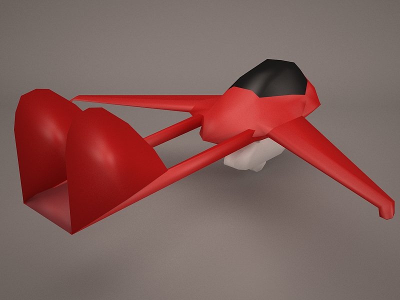 小型红色飞机3d模型3