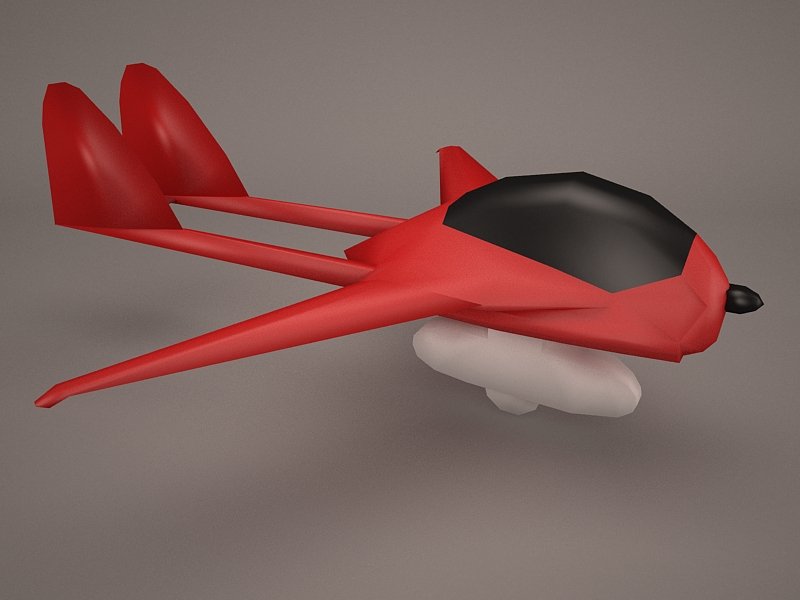 小型红色飞机3d模型1