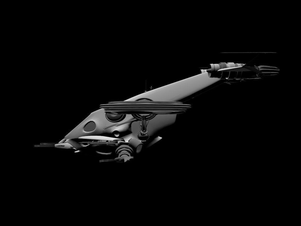  科幻直升机3d模型1