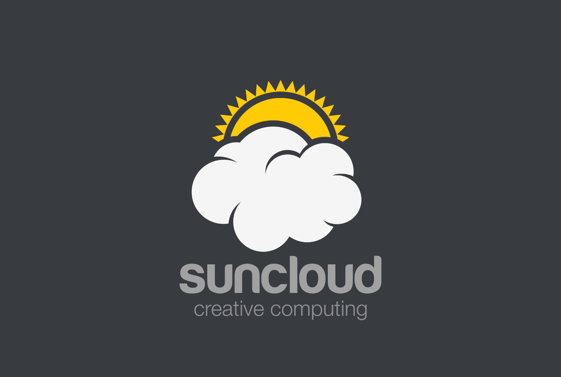太阳与白云Logo矢量图0