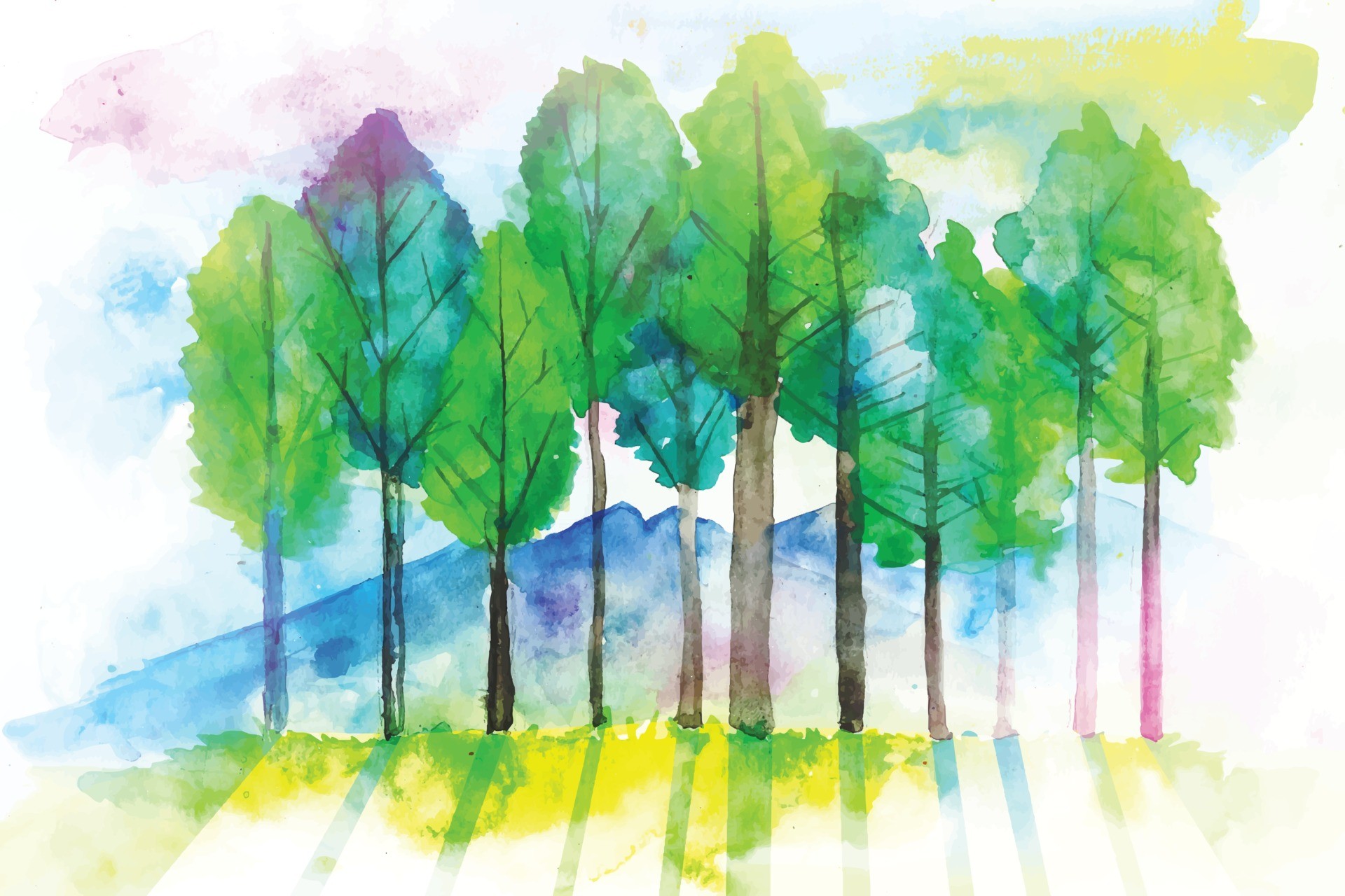 树木景观绘画插图0