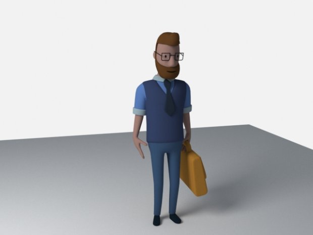 拿公文包的男人3D模型1