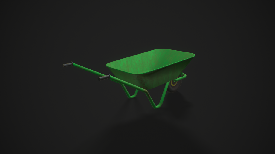 绿色独轮车3D模型5