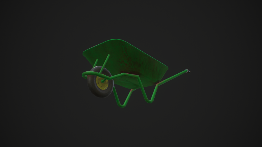 绿色独轮车3D模型3