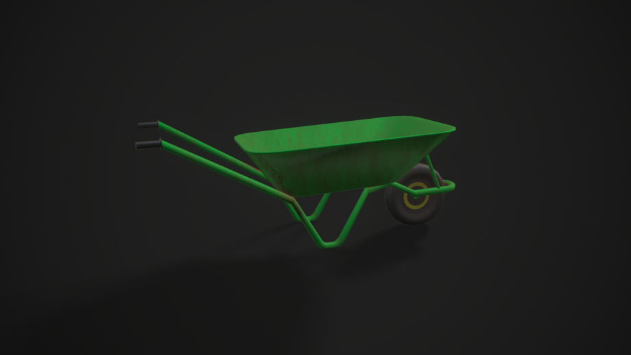 绿色独轮车3D模型2