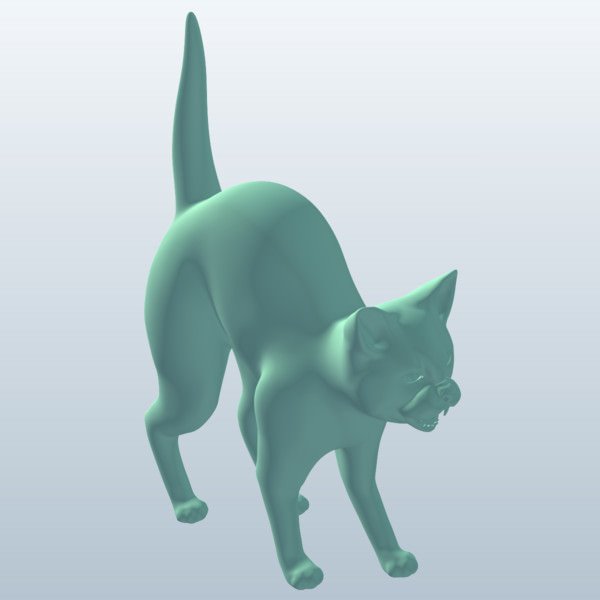 弓背的猫3D模型0