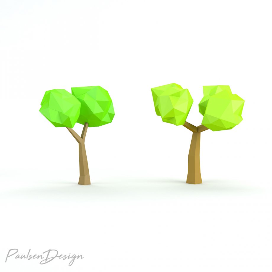 Q版卡通树木3D模型1