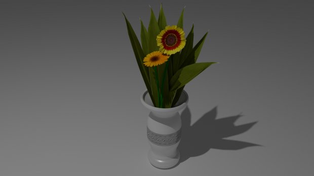 简易向日葵插花3D模型0