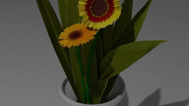 简易向日葵插花3D模型1