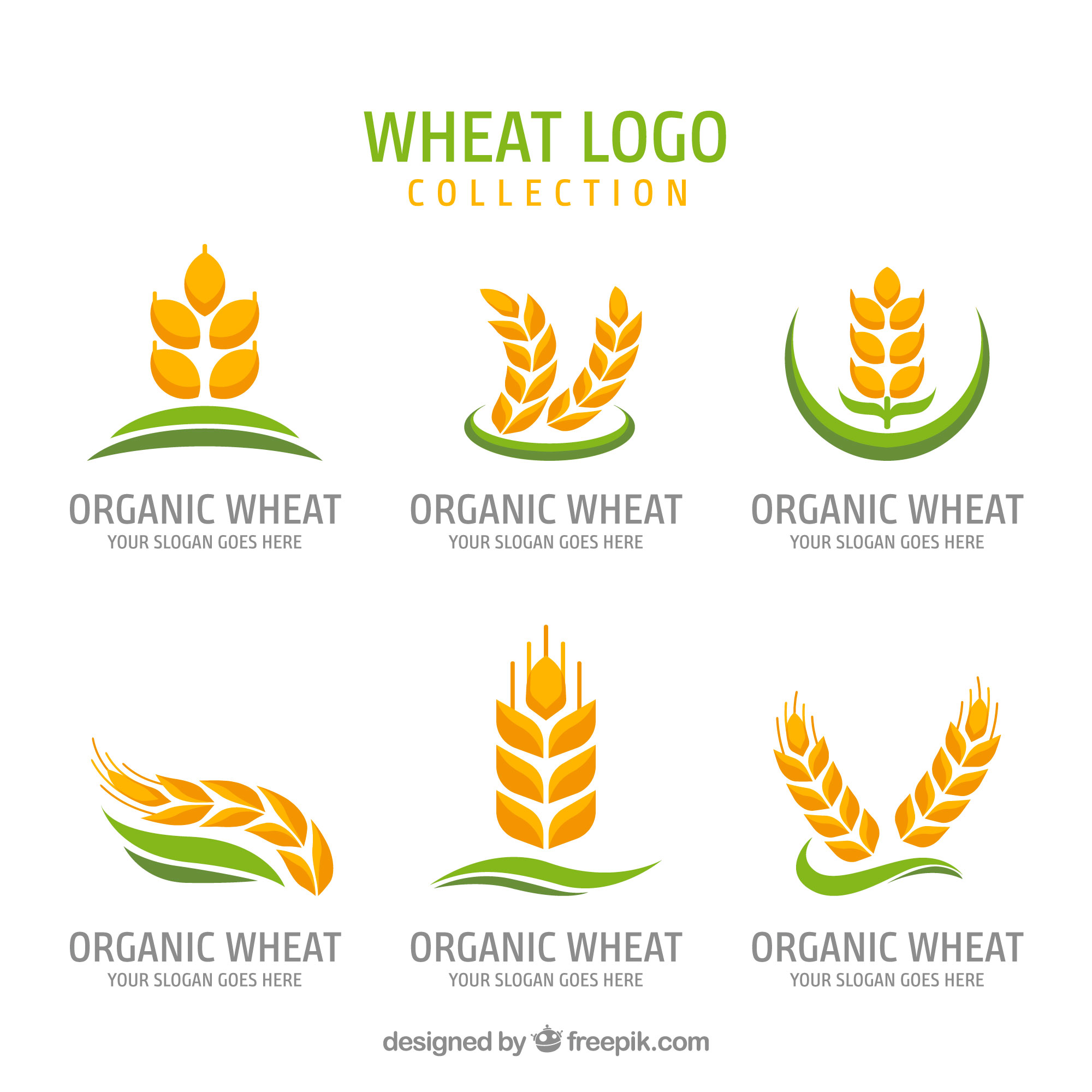 黄金麦穗Logo矢量图0