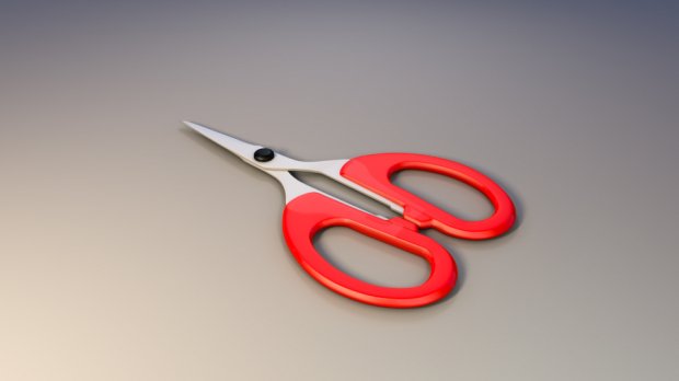 红色剪刀3D模型0