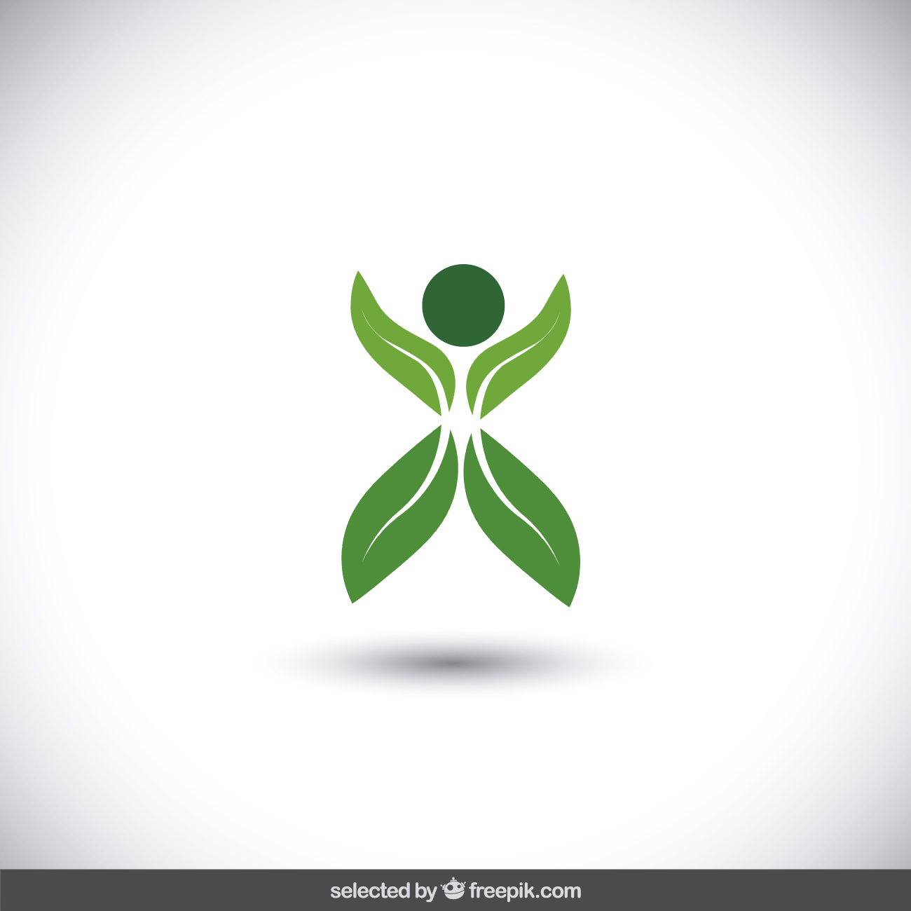 抽象的树叶人Logo矢量图0