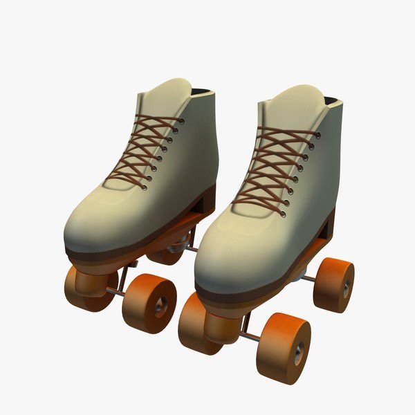 老式旱冰鞋3D模型0