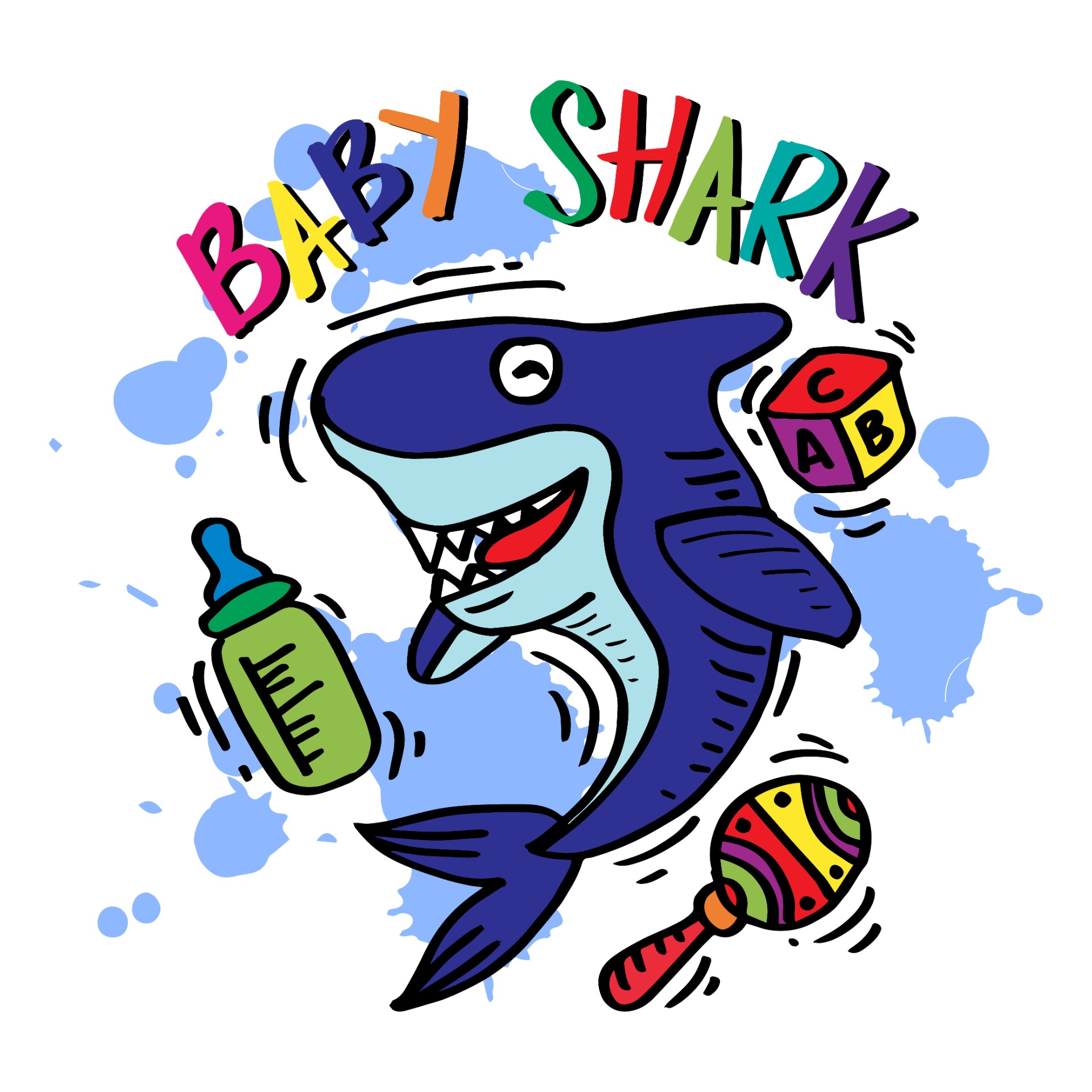 卡通鲨鱼设计插图0
