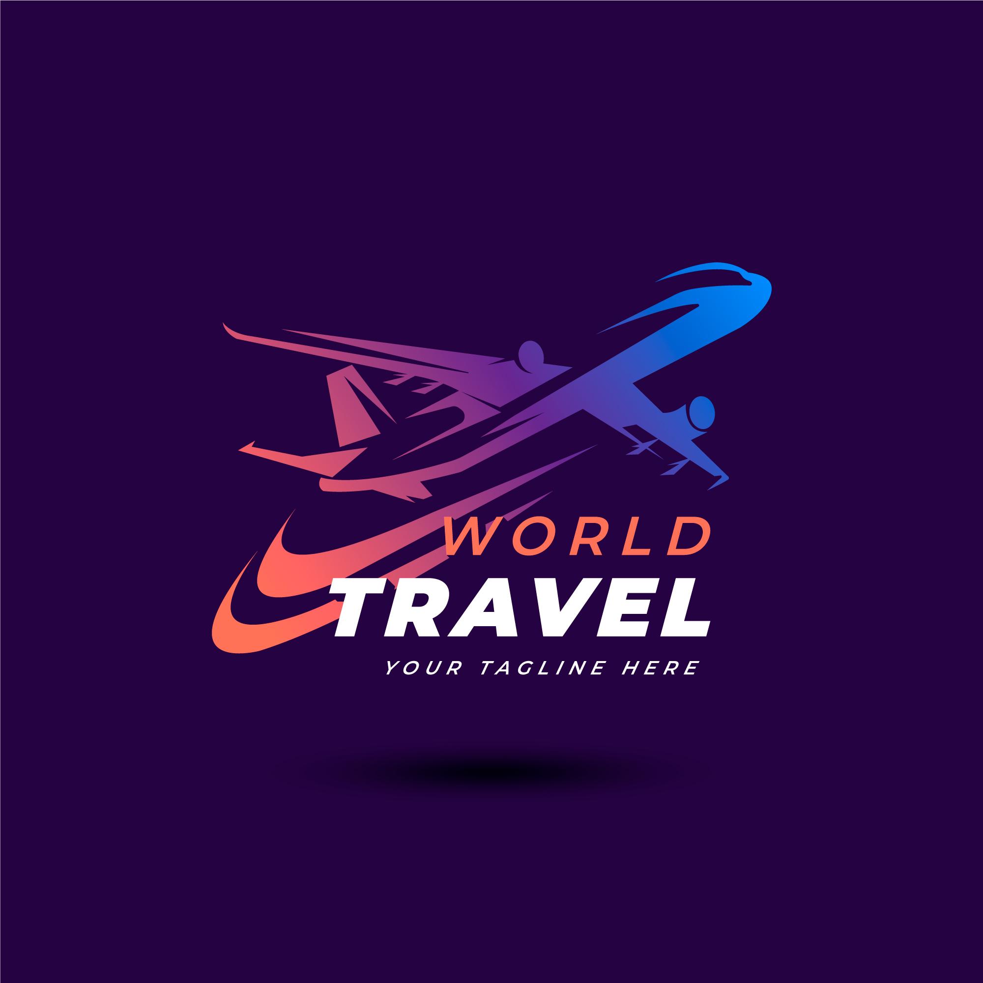 飞机旅游标志Logo矢量图0