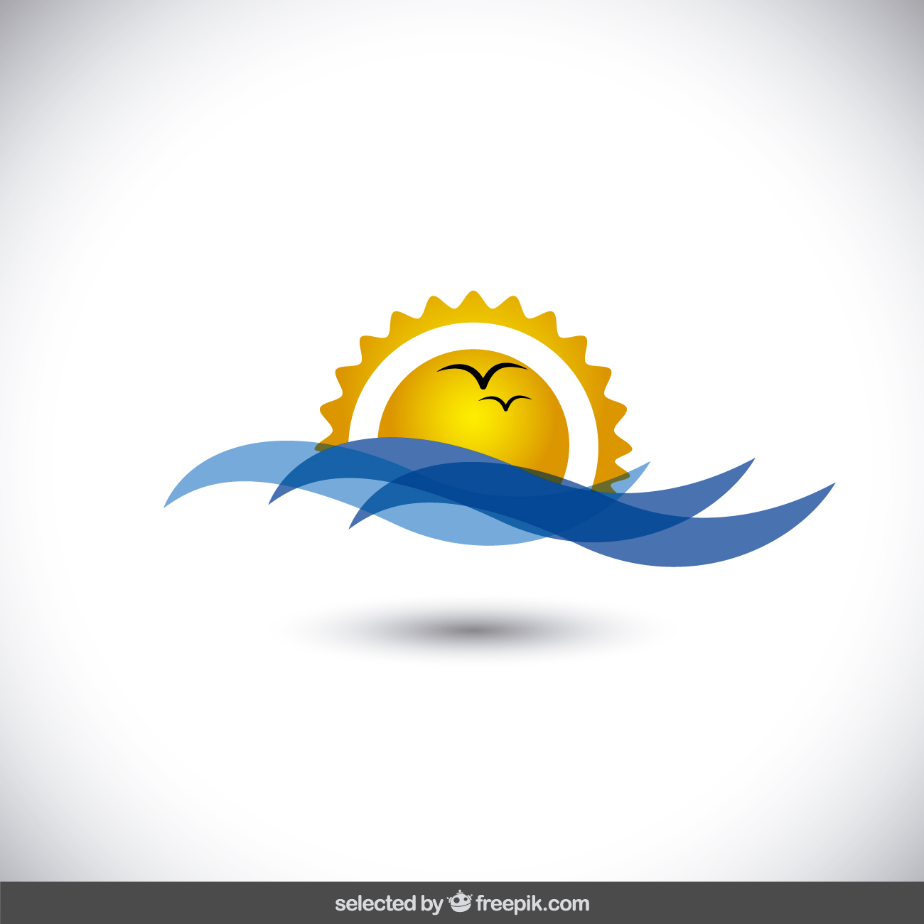 孤立的太阳和大海Logo矢量图0