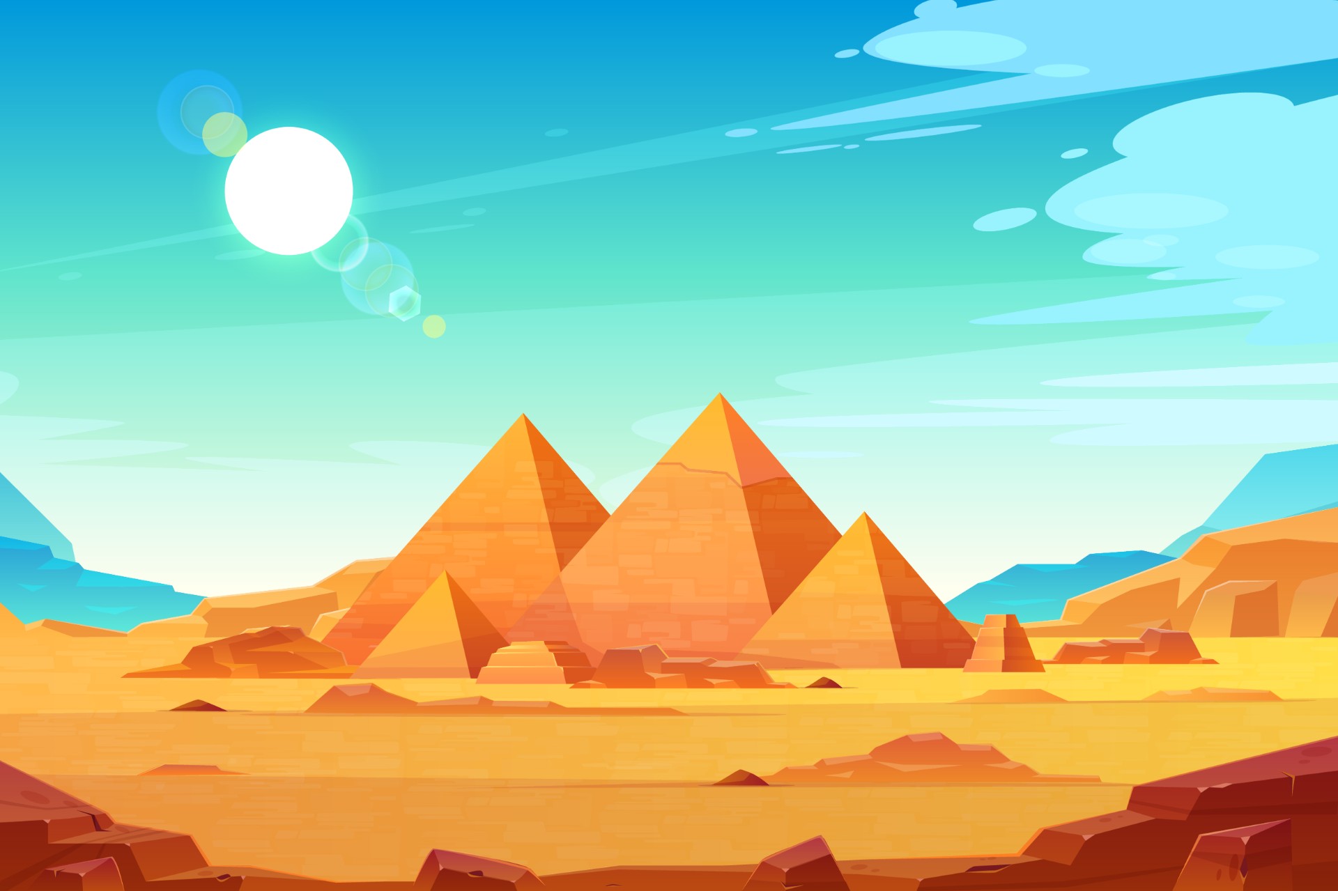埃及法老金字塔高原景观插图0