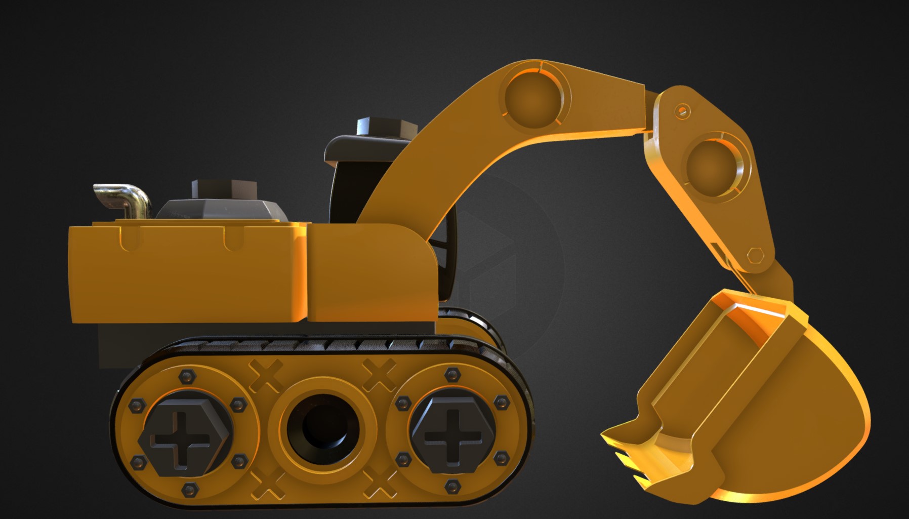 玩具挖掘机3d模型2