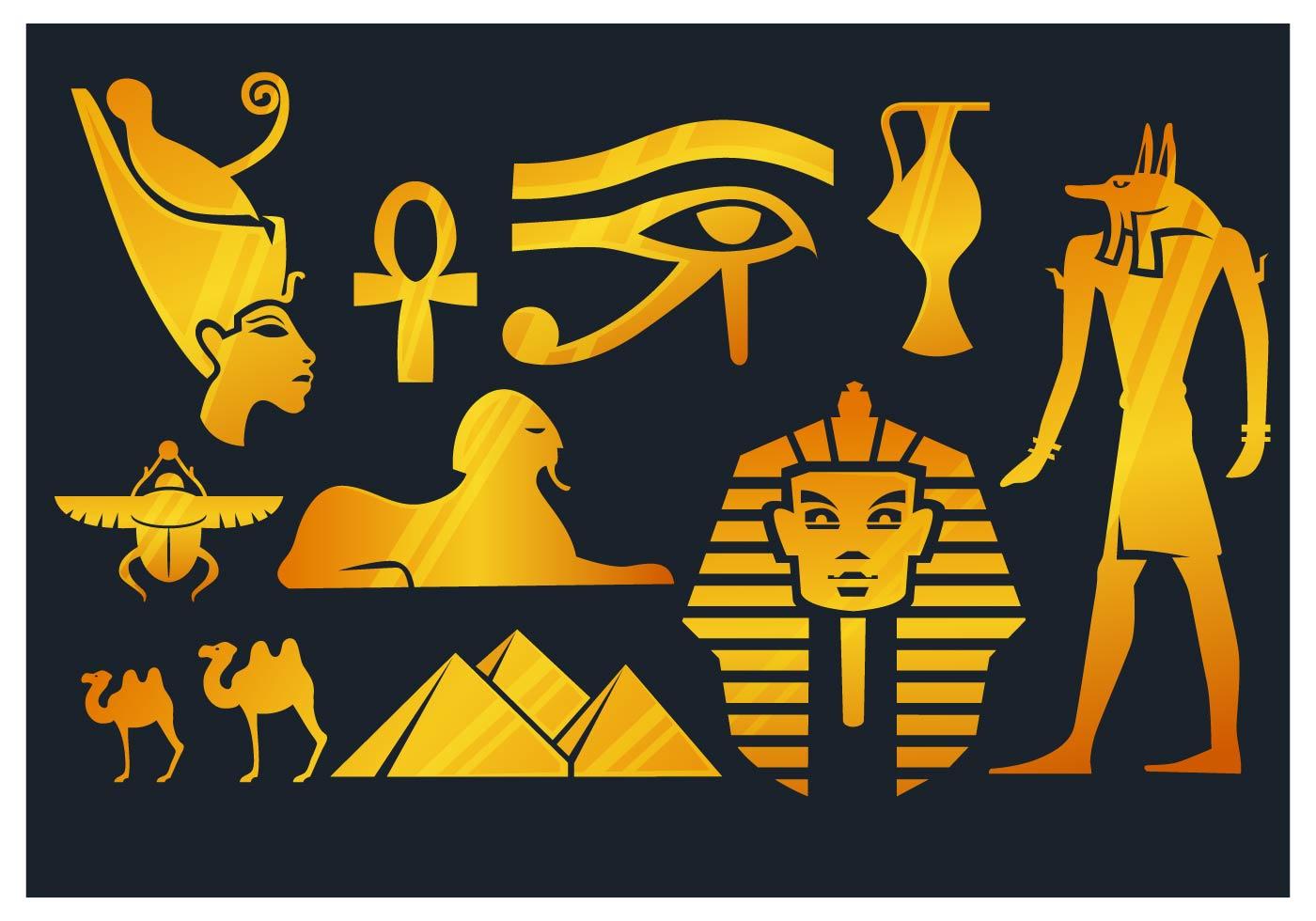 一些埃及元素剪影插图0