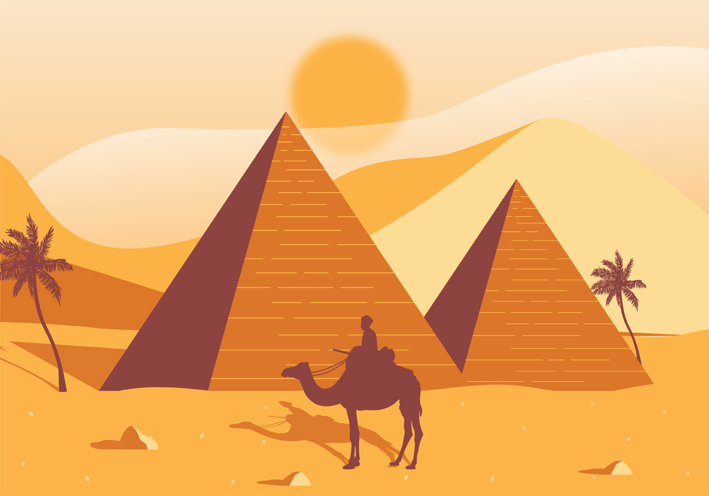 埃及金字塔抽象剪影插图0